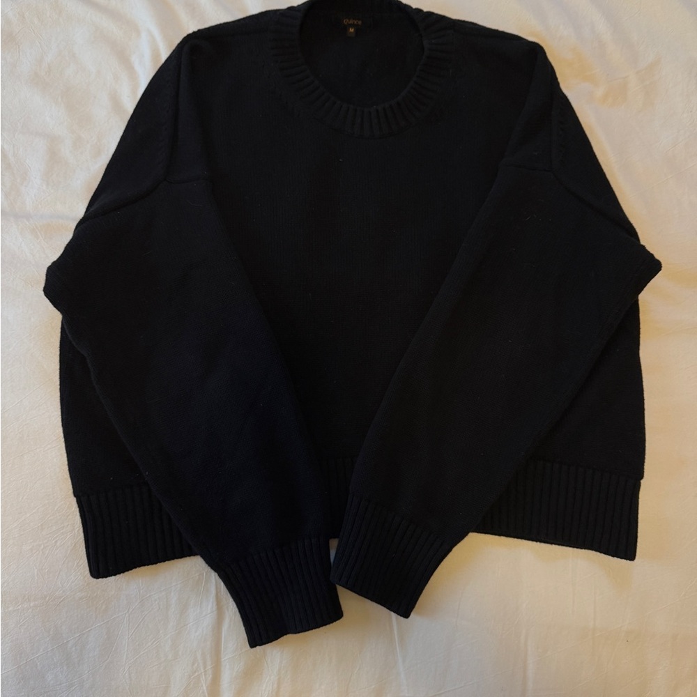Quince Cotton Boyfriend Crew Sweater